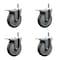 Service Caster 5'' Gray Polyurethane Swivel 7/16'' Stem Caster Set with Total Lock Brake, 4PK SCC-GRTTL20S514-PPUB-716138-4 - alternate 1